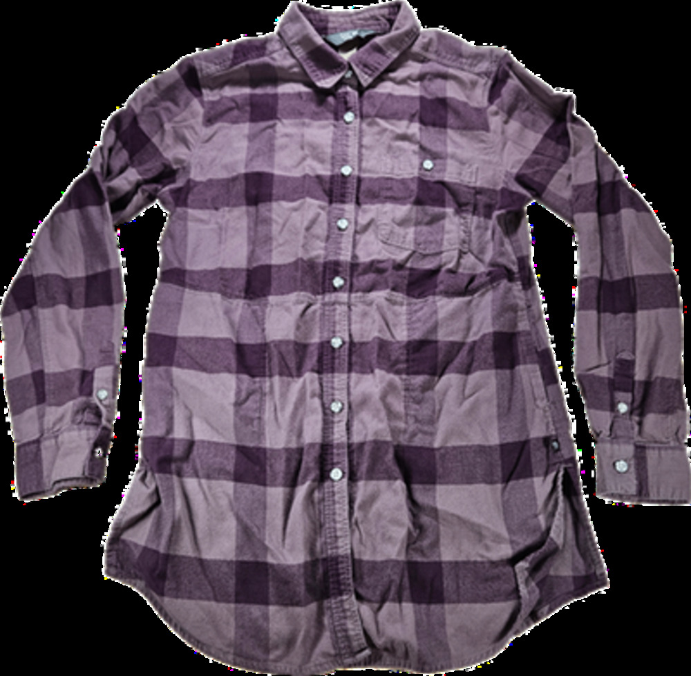 Mountain Hardwear Women's Purple Plaid Cotton Flannel Button-Up Shirt S/P